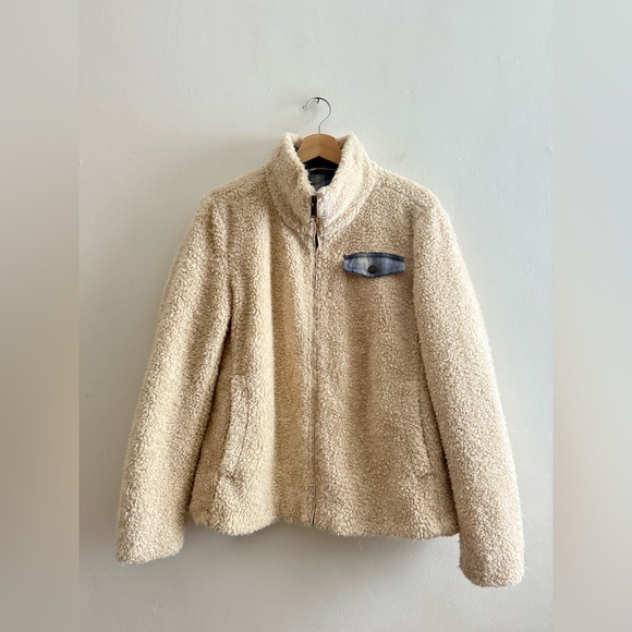 Pendleton Sherpa Zip Jacket in Beige, Size Large - Picture 5 of 16